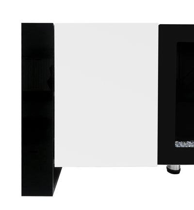 ON-TREND Modern TV Stand with 34.2' Non-heating Electric Fireplace, High Gloss Entertainment Center with 2 Cabinets, Media Console for TVs up to 78', White