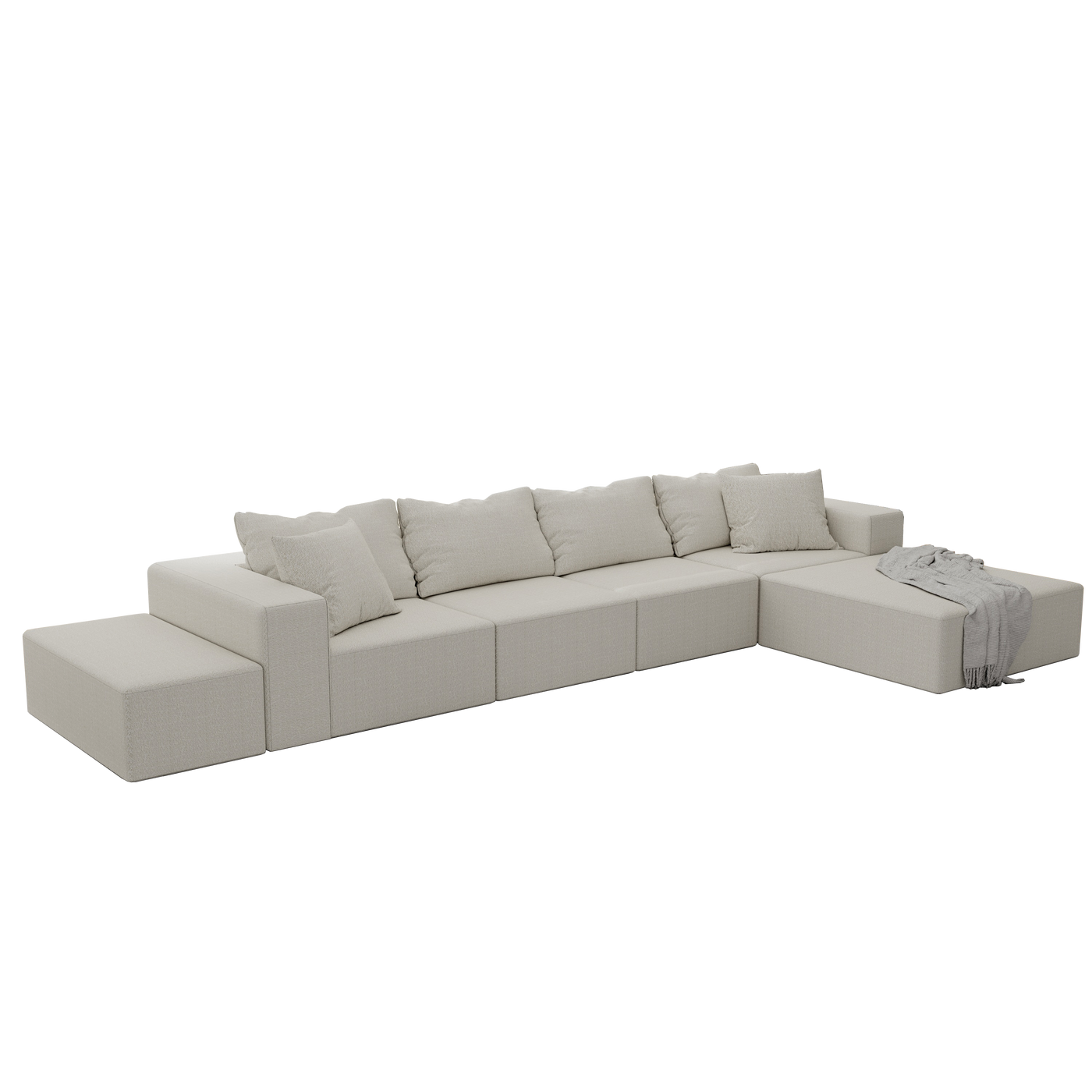 Modern Upholstered Sectional Sofa Couch Set,Modular 132' L Shaped Sectional Living Room Sofa Set With 6 Pillows,Free Combination Sofa Couch for Living Room,Bedroom