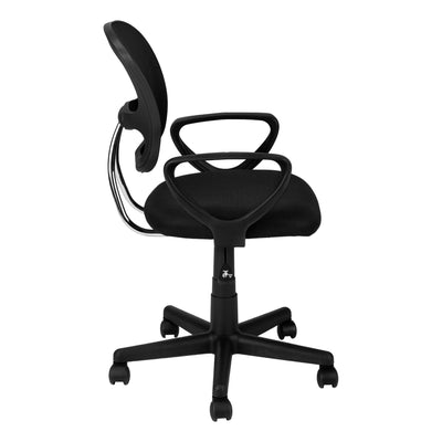 Office Chair, Adjustable Height, Swivel, Ergonomic, Armrests, Computer Desk, Work, Juvenile, Black Mesh, Black Metal, Contemporary, Modern