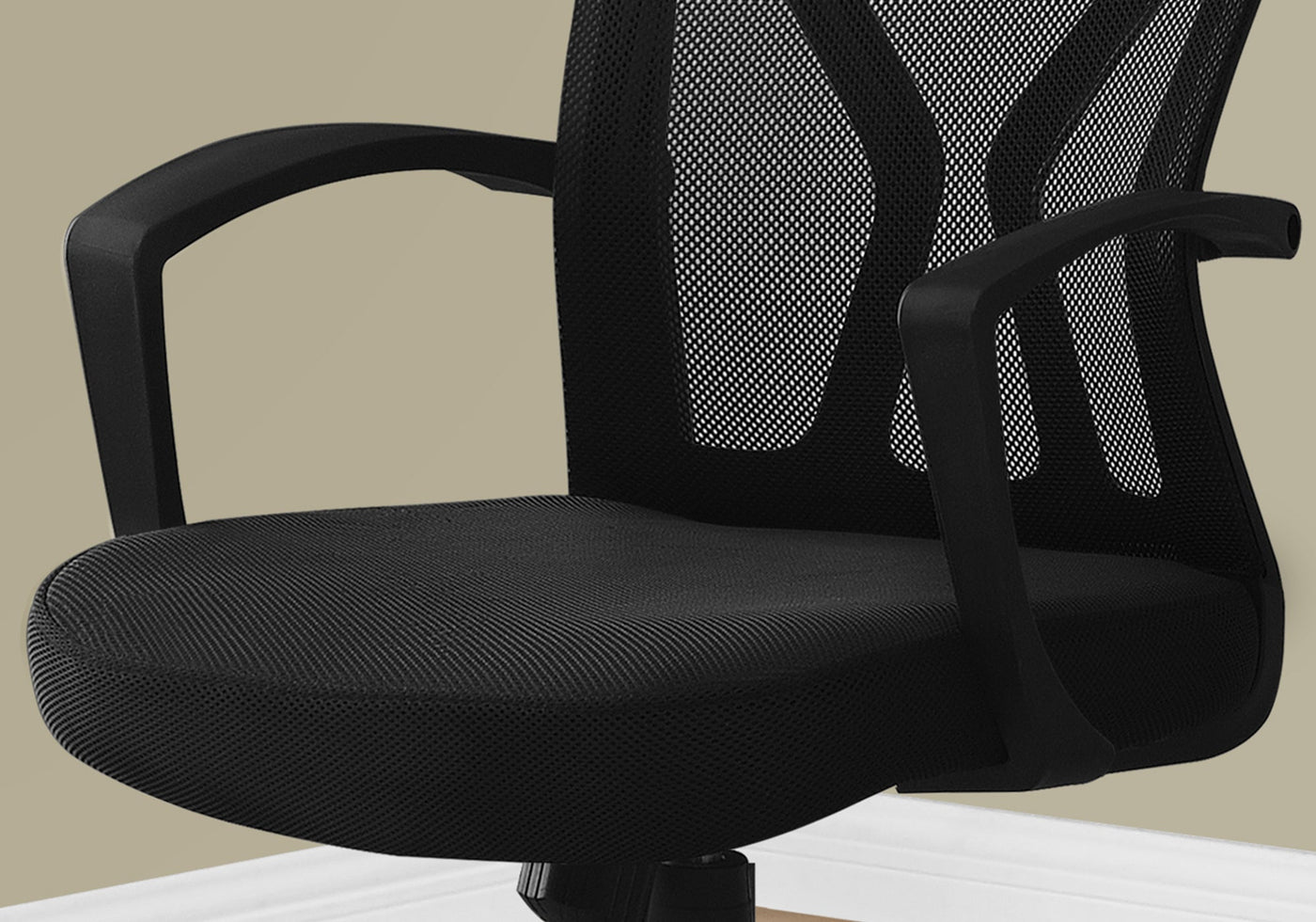 Office Chair, Adjustable Height, Swivel, Ergonomic, Armrests, Computer Desk, Work, Black Mesh, Black Metal, Contemporary, Modern