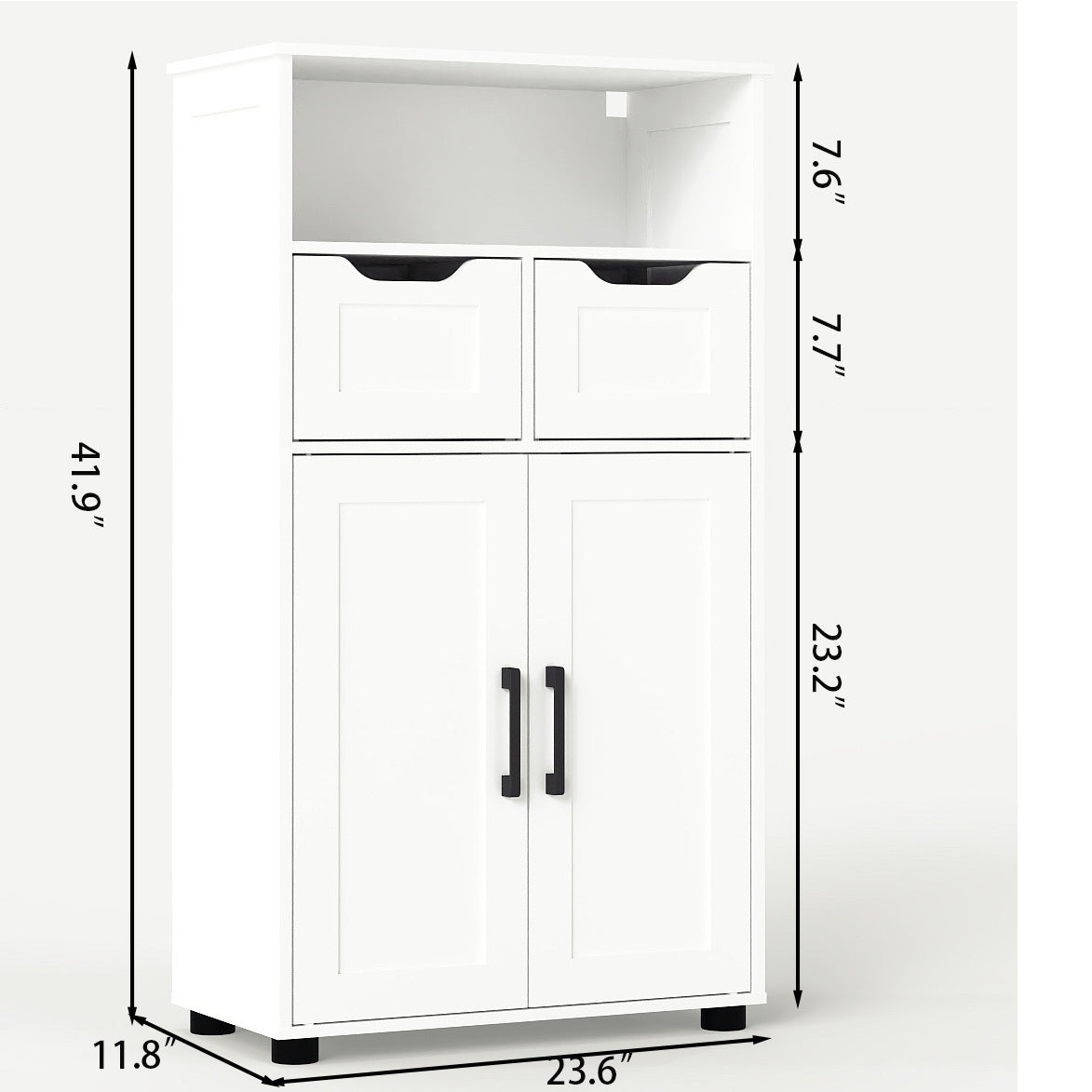 Farmhouse Storage Cabinet ,Versatile Double-Door Storage Cabinet with Adjustable Shelves - Perfect for Living Room & Dining Room