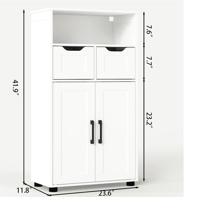 Farmhouse Storage Cabinet ,Versatile Double-Door Storage Cabinet with Adjustable Shelves - Perfect for Living Room & Dining Room