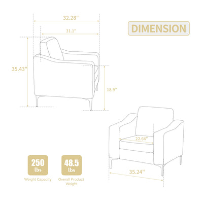 Lounge sofa with armrests that can be assembled,Convertible Sectional Corduroy Sofa,Gray