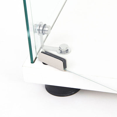 Tempered Glass Display Cabinet,Wine Cabinet, Storage Cabinet,File Cabinet, Tempered Glass Top,Bluetooth LED Light Strip,with Door Lock,suitable for Living Room, Bedroom,Hallway,Office,color:white