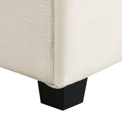 Chenille U Shaped Sectional Sofa with Ottoman, Storage, Cup Holders, and USB Ports, Off White, 128*67'