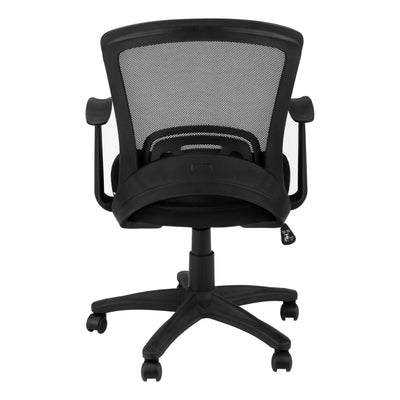 Office Chair, Adjustable Height, Swivel, Ergonomic, Armrests, Computer Desk, Work, Black Mesh, Black Metal, Contemporary, Modern