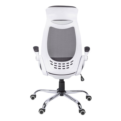 Office Chair, Adjustable Height, Swivel, Ergonomic, Armrests, Computer Desk, Work, Grey Mesh, Chrome Metal, Contemporary, Modern