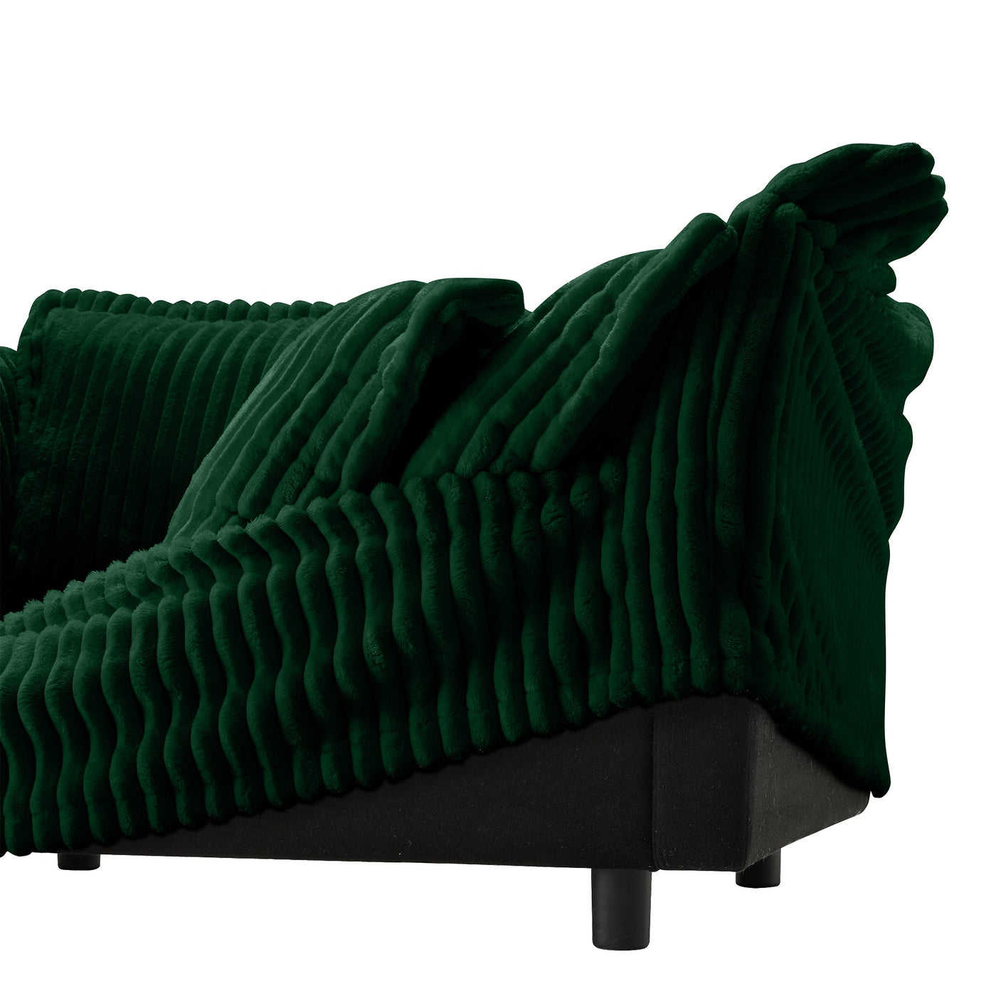 Modern Slipcovered 2-Seat Sofa Couches for Living Room, 2 Seater Sofa, Corduroy Deep Seat Sofa with Upholstered Cushion&Detachable Cover, Comfy Sofa Couch for Small Space, Apartment, Green Corduroy