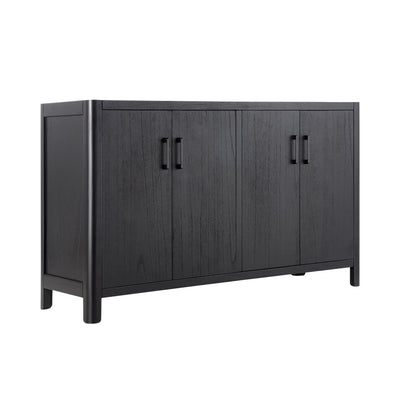 Mirod Farmhouse Style 4-Door Cabinet with Natural Finish, A Rustic Accent for Entryways or Small Spaces