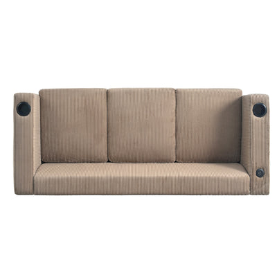 BEIGE  3 SEATER SOFA,LIGHT COFFEE COLOR