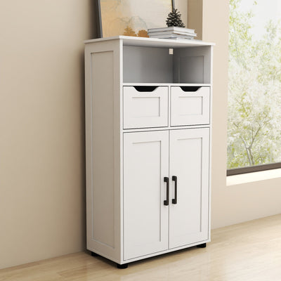 Farmhouse Storage Cabinet ,Versatile Double-Door Storage Cabinet with Adjustable Shelves - Perfect for Living Room & Dining Room