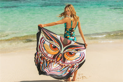 Animal Print Shawl Skirt Anti DDoS Skirt Swimsuit Outer Lining Cross Wear Irregular Asymmetric Suspender Skirt