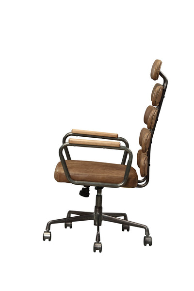 Retro Brown Swivel Office Chair with Pneumatic Lift