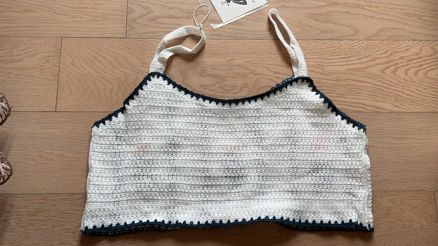 Women Summer Crocheted Cutout Sling Top Crochet hook