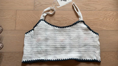 Women Summer Crocheted Cutout Sling Top Crochet hook