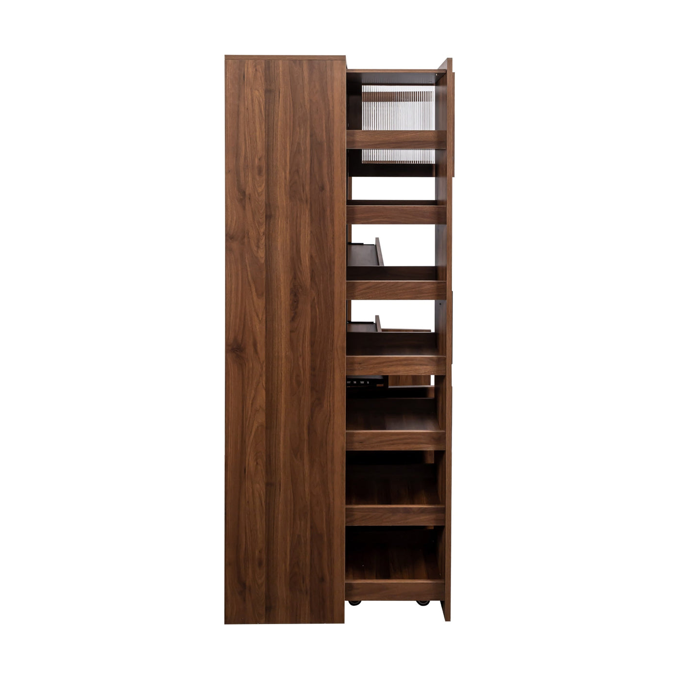 Kitchen pantry cabinet with multi-functional pull-out multi-tier storage shelf,Farmhouse Storage Cabinet with 4 Doors,Pantry Organizers for Kitchen,Dining Room