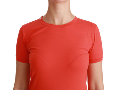 Dolce & Gabbana Red Crewneck Short Sleeve T-shirt Cotton Top