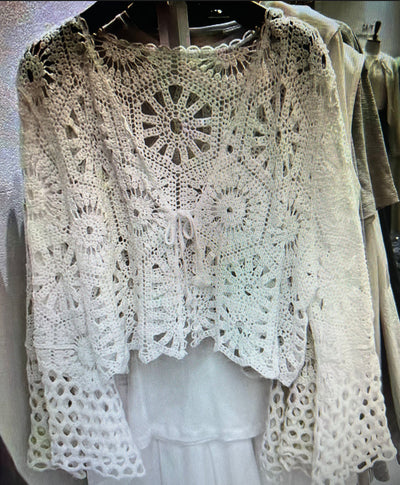 Women Solid Color Vacation Summer Top Crochet hook