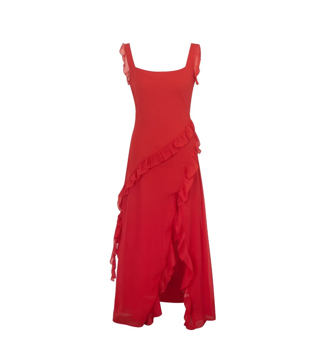 Women Clothing Summer Autumn Sexy Wooden Ear Stitching Split Dress