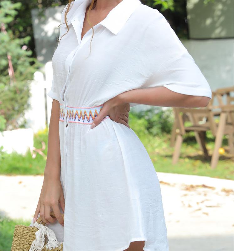 Beach Cover Up Thin Outer Match V Neck Beach Cover Up Beach Vacation Sun Protection Blouse