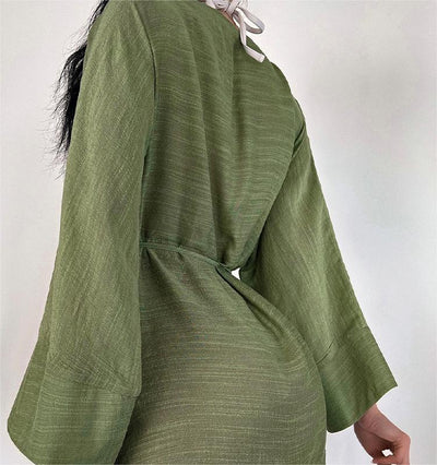 Beach Cover Up Thin Outer Match V Neck Beach Cover Up Beach Vacation Sun Protection Blouse