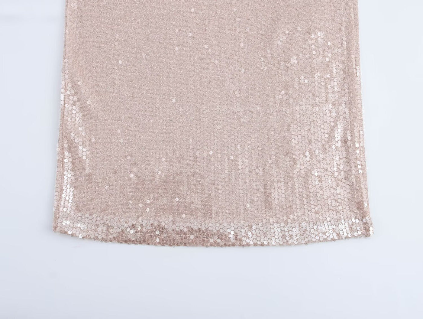 Women French Sequin Pleated Halter Dress