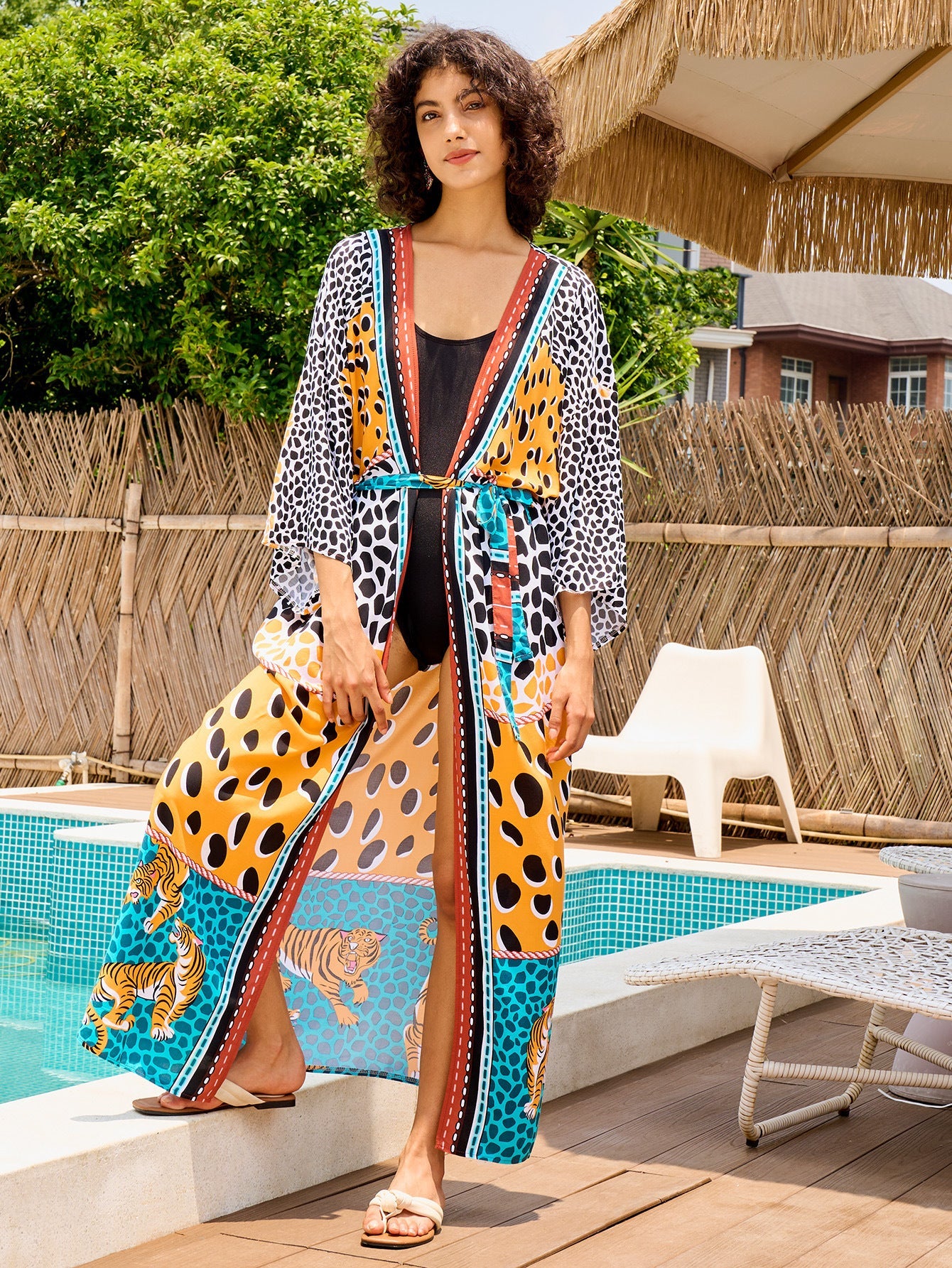 Cotton Holiday Loose Sun Protection Cardigan Long Beach Jacket Bikini Cover up Swimsuit Blouse