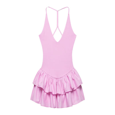 Women Clothing Spring Slim Fit Slimming Casual Sling Strap Sexy Dress