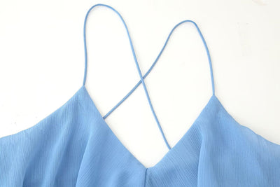 Women Clothing Laminated Decoration Sexy Suspenders Dress