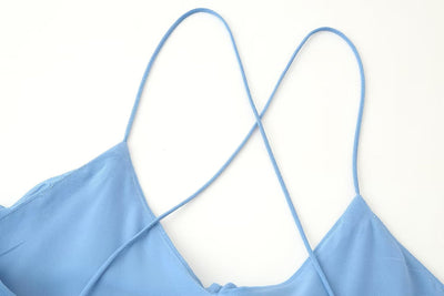 Women Clothing Laminated Decoration Sexy Suspenders Dress