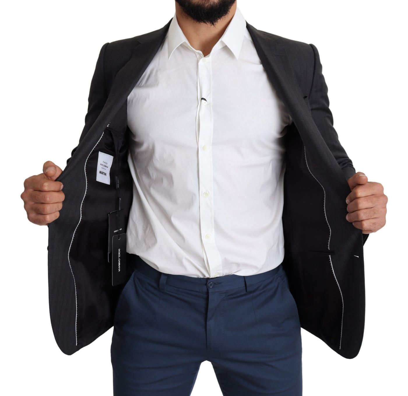 Dolce & Gabbana Black Wool Single Breasted Coat MARTINI Blazer