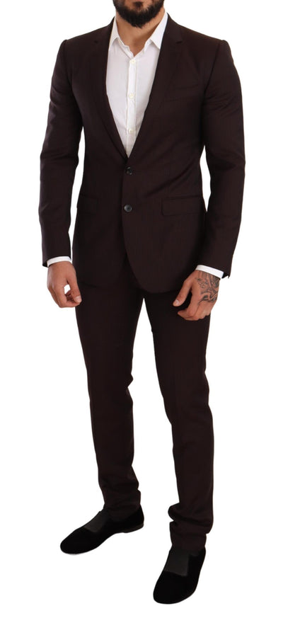 Dolce & Gabbana Bordeaux Wool MARTINI Slim Fit Suit