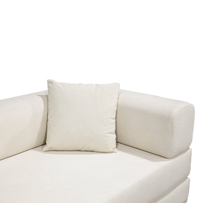 Double sofa, sofa bed, multifunctional compression sofa, wide body sofa, pure sponge sofa, fine striped velvet fabric sofa