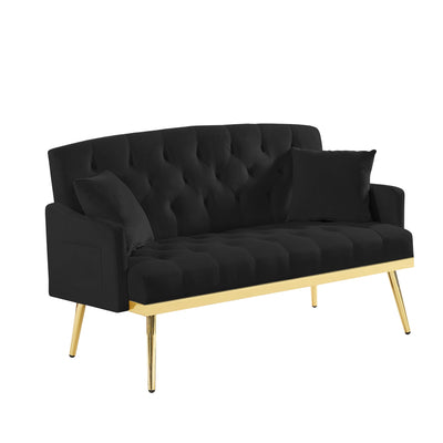 BLACK 2 SEATER SOFA