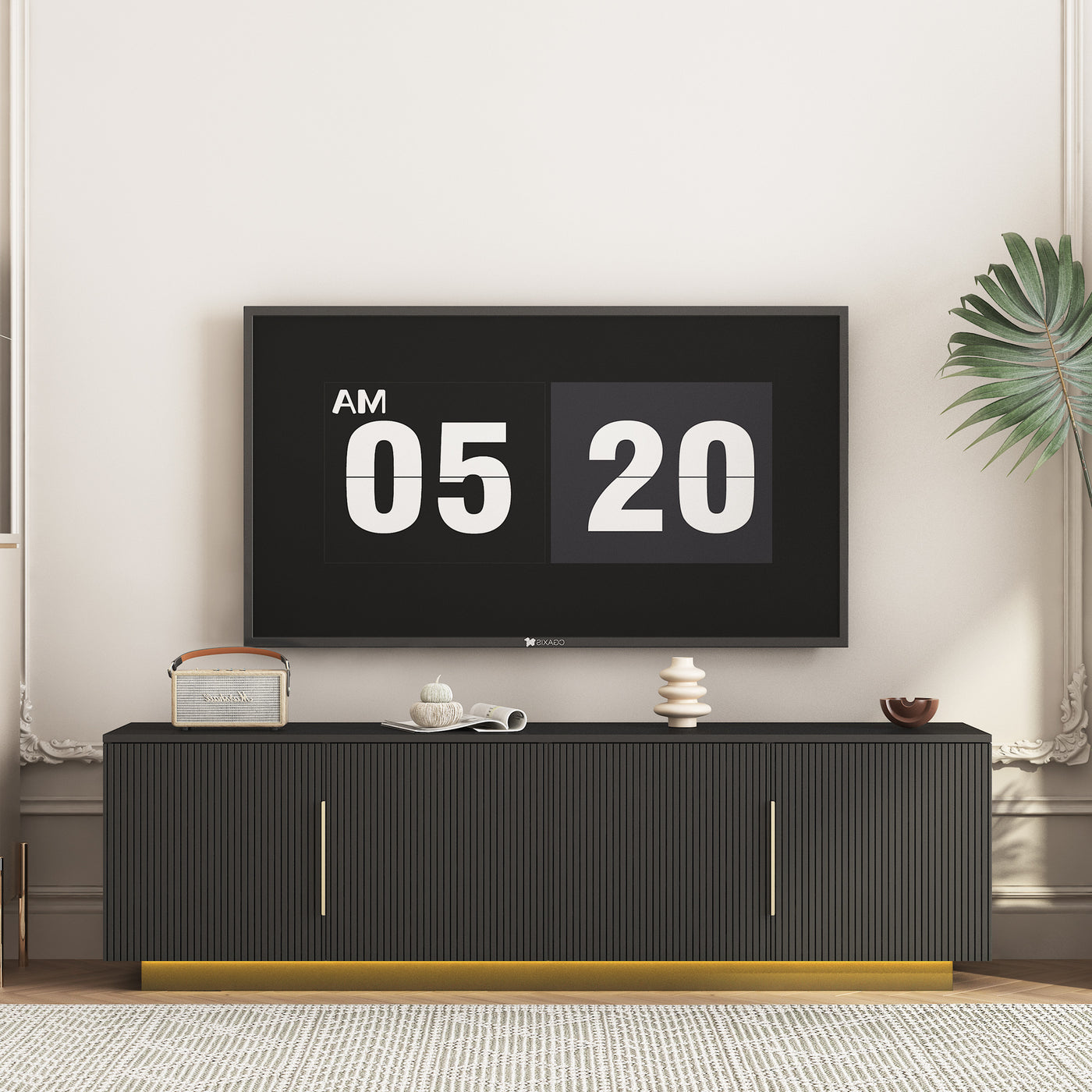 TV Stand  with 16 Color LEDs,68' Modern TV Stand,  TV Cabinet Entertainment Center for 55 60 65 Inch TV