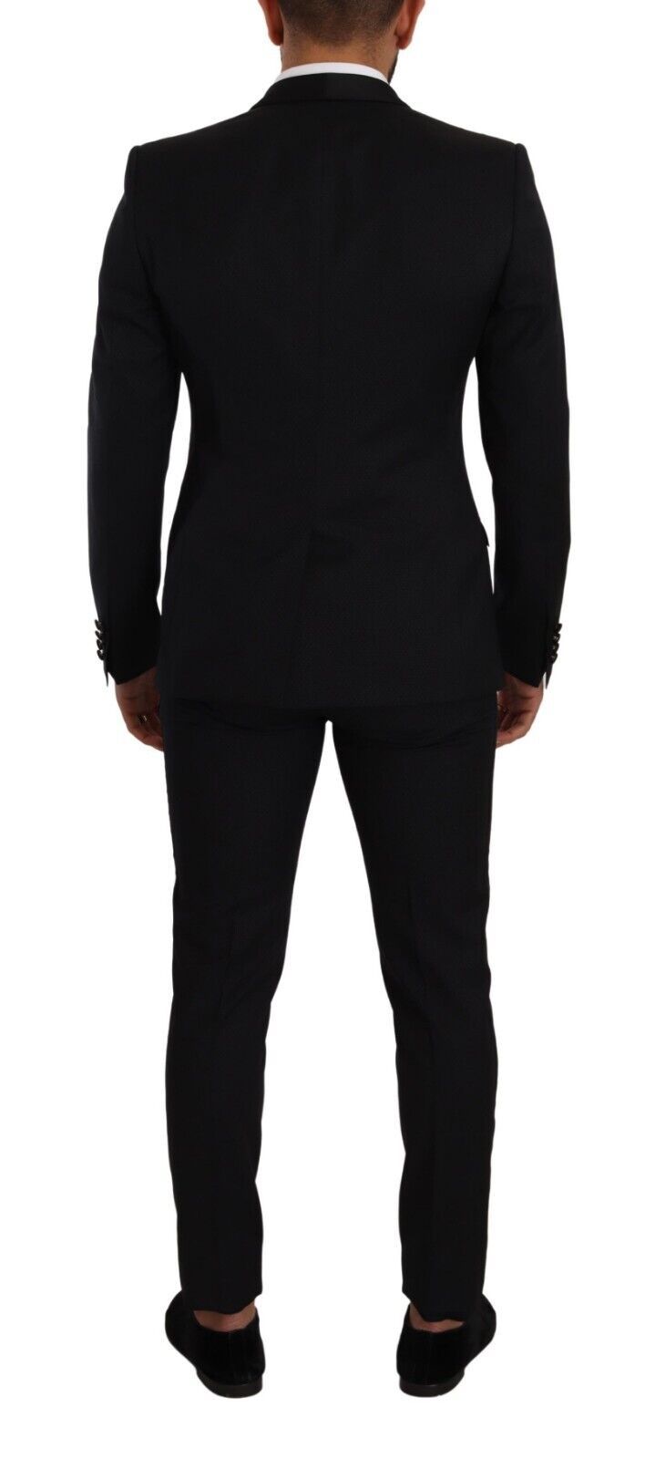 Dolce & Gabbana Black Fantasy GOLD Wool Slim Fit 2 Piece Suit
