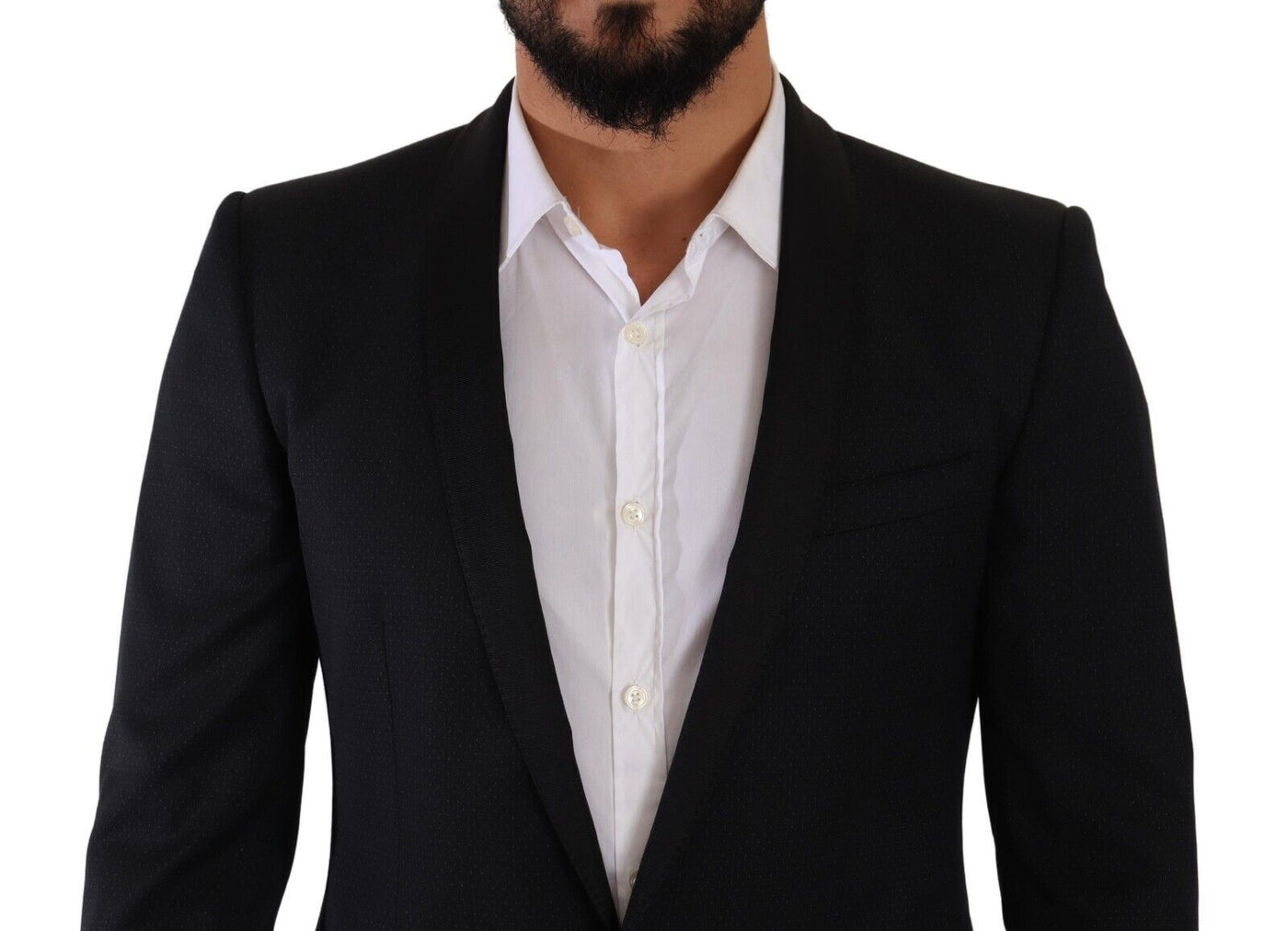 Dolce & Gabbana Black Fantasy GOLD Wool Slim Fit 2 Piece Suit