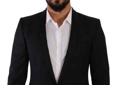Dolce & Gabbana Black Fantasy GOLD Wool Slim Fit 2 Piece Suit