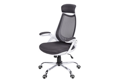 Office Chair, Adjustable Height, Swivel, Ergonomic, Armrests, Computer Desk, Work, Grey Mesh, Chrome Metal, Contemporary, Modern
