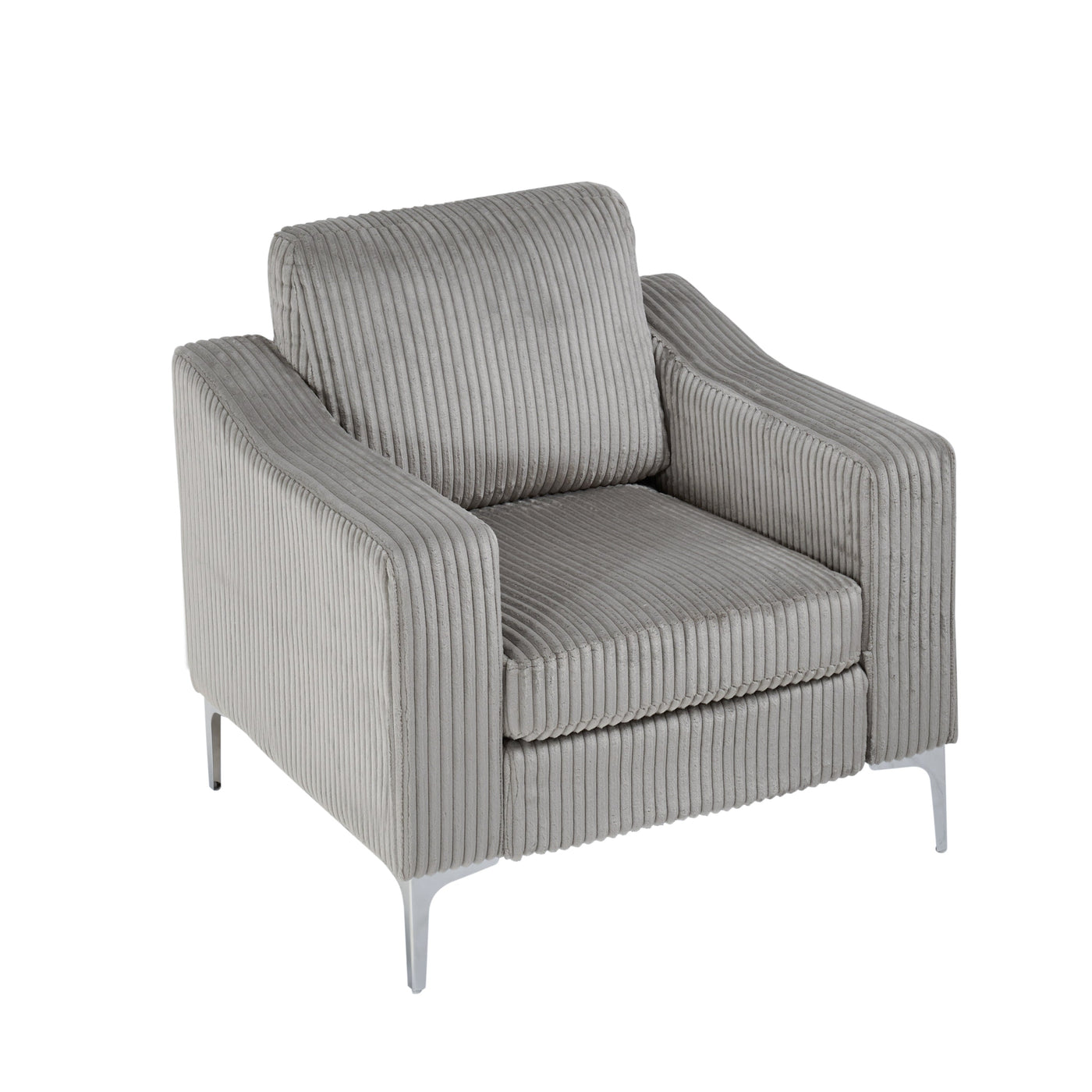 Lounge sofa with armrests that can be assembled,Convertible Sectional Corduroy Sofa,Gray