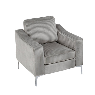 Lounge sofa with armrests that can be assembled,Convertible Sectional Corduroy Sofa,Gray