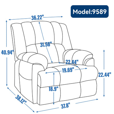 Dual Motor Heat Massage Infinite Position Up to 350 LBS Electric Power Lift Recliners with Power-Remote, Medium-firm and Heavy Duty, Light Grey