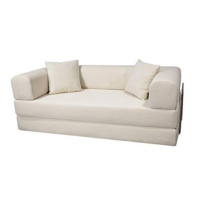 Double sofa, sofa bed, multifunctional compression sofa, wide body sofa, pure sponge sofa, fine striped velvet fabric sofa