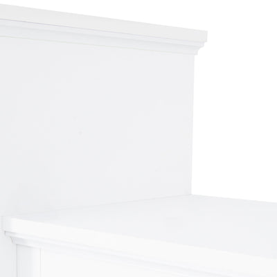 [VIDEO provided] ON-TREND Minimalism Entertainment Wall Unit with Bridge, Modern TV Console Table for TVs Up to 70', Multifunctional TV Stand with Tempered Glass Door, White (Old SKU: SD000009AAK)