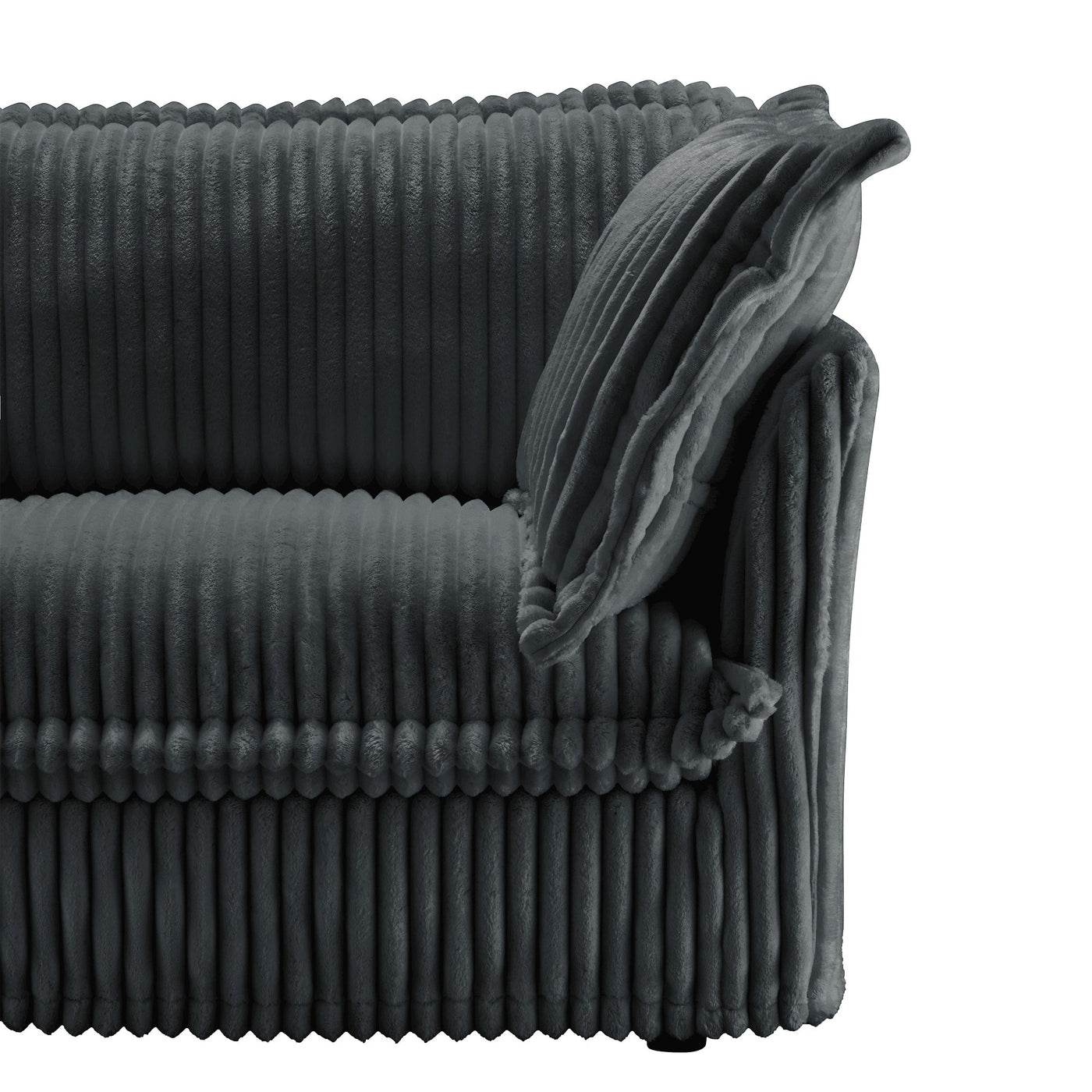 Slipcovered U Shape Sectional Wide and Deep Seat Sofa Couch, 4 Seater Sofa with French Edges Design Multiple Big Pillows, Soft Deep Seat Comfy Cloud Couch for Living Room, Apartment, Gray Corduroy