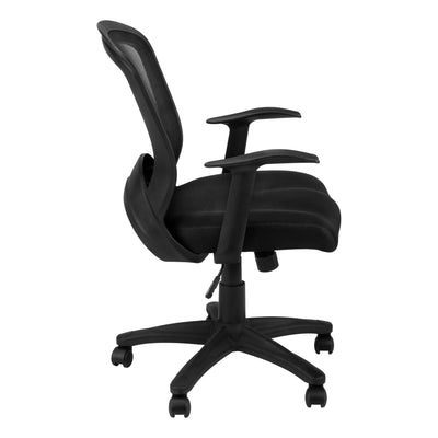 Office Chair, Adjustable Height, Swivel, Ergonomic, Armrests, Computer Desk, Work, Black Mesh, Black Metal, Contemporary, Modern