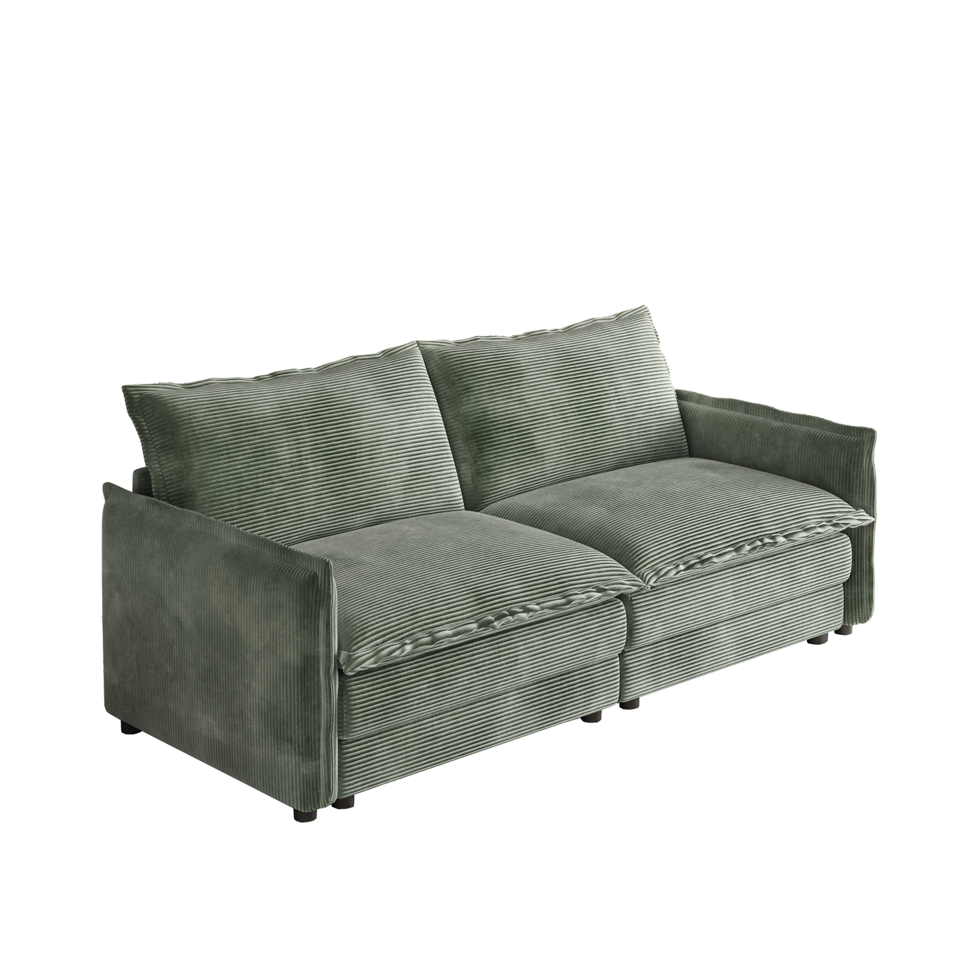 Corduroy Fabric Loveseat Sofa Couch for Living Room, Upholstered Large Size Deep Seat 2-Seat Sofa with 2 Pillow