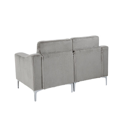 Modular Sectional Two-Seater Sofa , Corduroy Sectional Couch,Gray