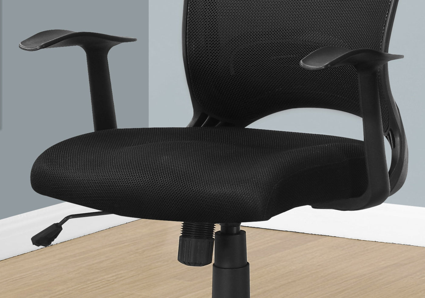 Office Chair, Adjustable Height, Swivel, Ergonomic, Armrests, Computer Desk, Work, Black Mesh, Black Metal, Contemporary, Modern