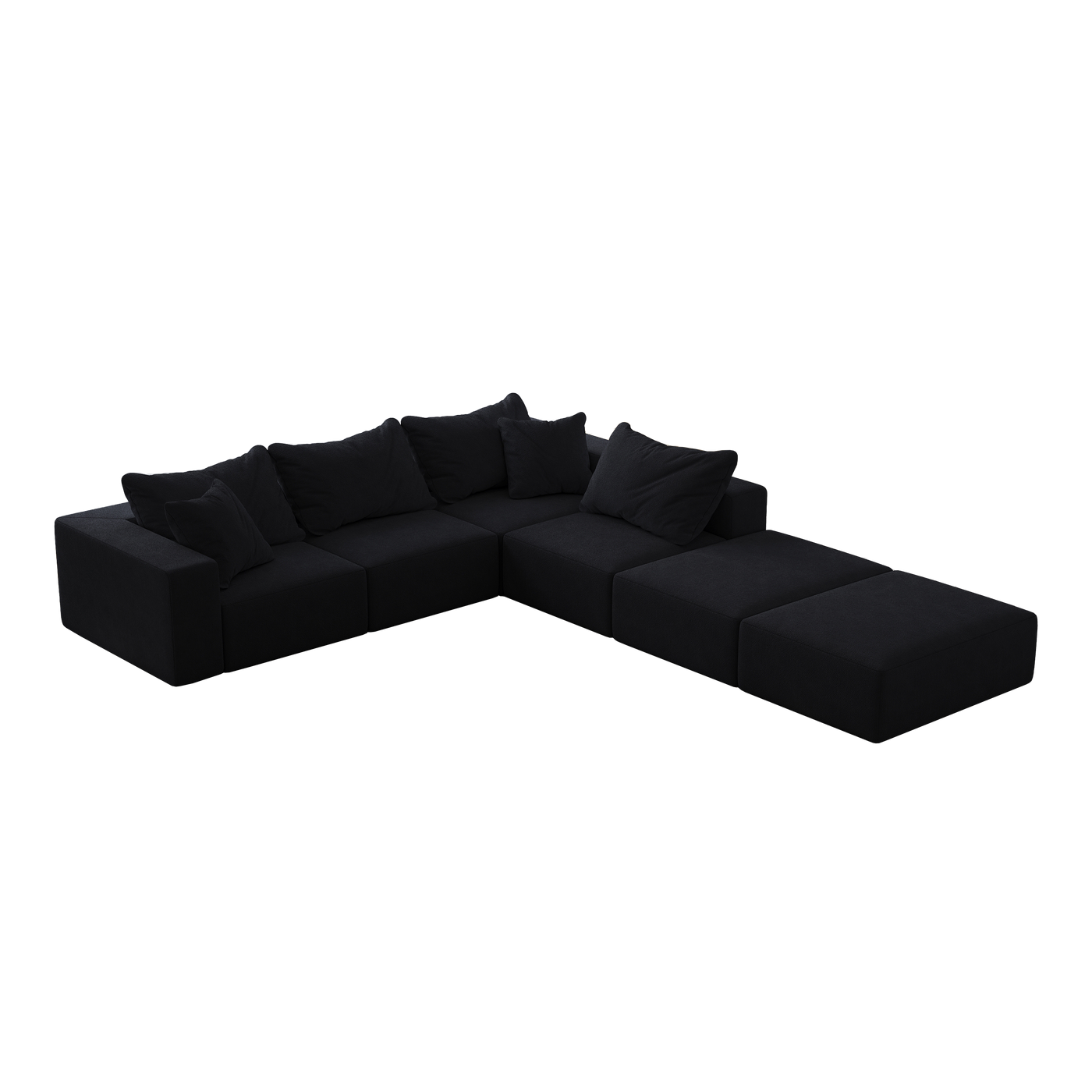 Oversized sponge cloud sofa,Modern Upholstered Sectional Sofa Couch Set,Modular 162' L Shaped Sectional Living Room Sofa Set With 6 Pillows,Free Combination Sofa Couch for Living Room,Bedroom